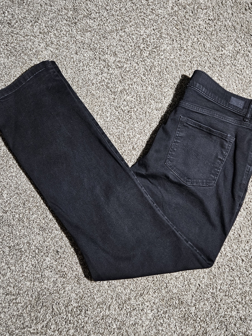 Lee Womens Flex Motion Regular Fit Straight Leg Pants Size 16 Med Black Mid-Rise